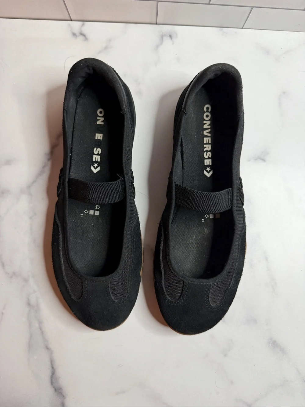 Converse Run Star Trainer Ballet Flats Black Gum Women’s 9.5 A16251C